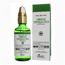 Ekel Ампульная сыворотка с кислотами / Miracle Centella Cica Ampoule (AHA, BHA, PHA) green, 50 мл 18677-20276 - фото 14779264
