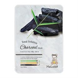 MeLoSo Тканевая маска для лица с экстрактом древесного угля / Total Solution Charcoal Mask, 25 г 24705-72421 - фото 14780307