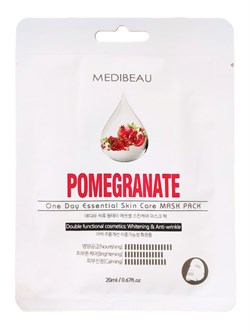 MEDIBEAU Маска тканевая для лица с экстрактом граната / One Day Essential Skin Care Mask Pack Pomegrate, 20 мл 25407-75865 - фото 14780372
