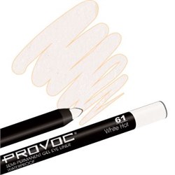 Provoc Гелевый карандаш-подводка для глаз водостойкий / Semi Permanent Gel Eye Liner №61 White Hot, белый матовый 7840-5293 - фото 14785635