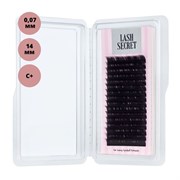 Lash Secret Ресницы для наращивания, одна длина, 16 линий, 0,07/C+/14 мм, чёрный 10597-8202