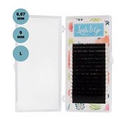 Lash&Go Ресницы на ленте 16 линий 9 мм, L, 0,07 мм, черный 14314-13095