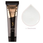 Manita Professional Акриловый гель для моделирования ногтей №03, белый с блестками, 15 мл 21786-43536