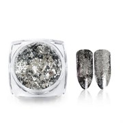 Nail Art Зеркальная втирка мелкие хлопья, серебристый 15053-15763