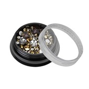 Nail Art Стразы для маникюра, золотистый, микс форм 15067-15786