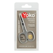 YOKO Ножницы маникюрные для кутикулы изогнутые для левшей / Premium Series SN 204L, матовые, ручная заточка, 9 см 24677-72302