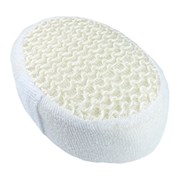 Dewal Beauty Мочалка для тела, овальная, лен, хлопок, натуральный цвет 21027-29827