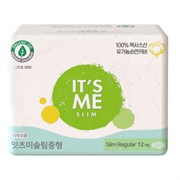 IT'S ME Прокладки женские гигиенические с крылышками / Slim Organic Cotton Pads Regular, 250 мм, 3 капли, 12 шт. 22685-64011