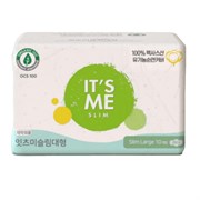 IT'S ME Прокладки женские гигиенические с крылышками / Slim Organic Cotton Pads Large, 280 мм, 4 капли, 10 шт. 22686-64012